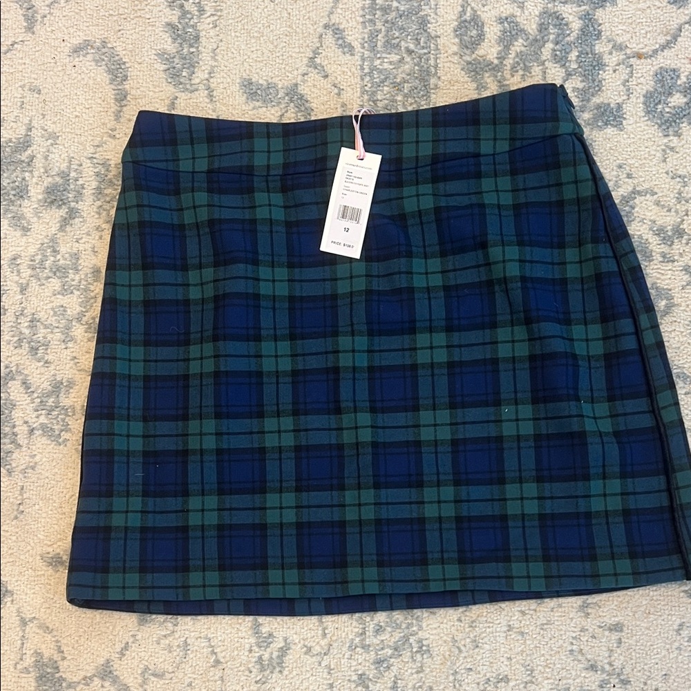 NWT Vineyard Vines Blackwatch Ponte Skirt in Charleston Green size 12